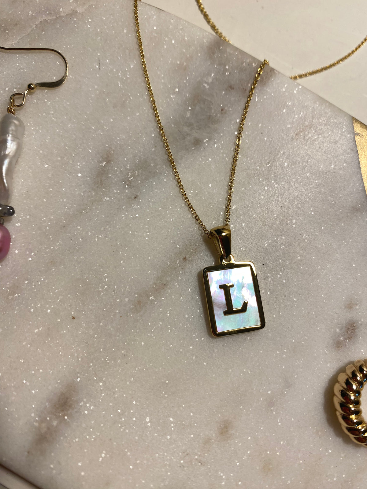August Initial Freshwater Necklace