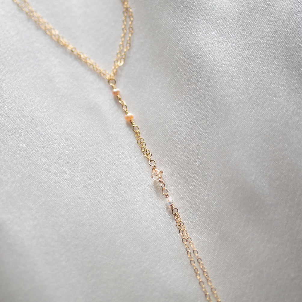 gold freshwater pearl hand chain 