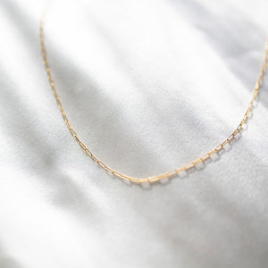 dainty gold paperclip chain necklace