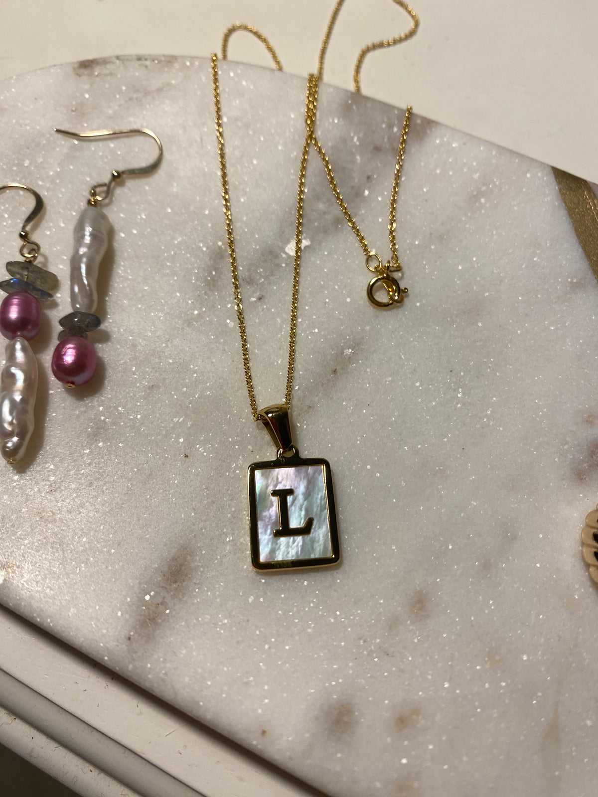 August Initial Freshwater Necklace