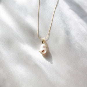 gemstone pearl pendant necklace