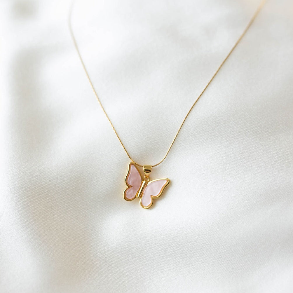 gold butterfly necklace