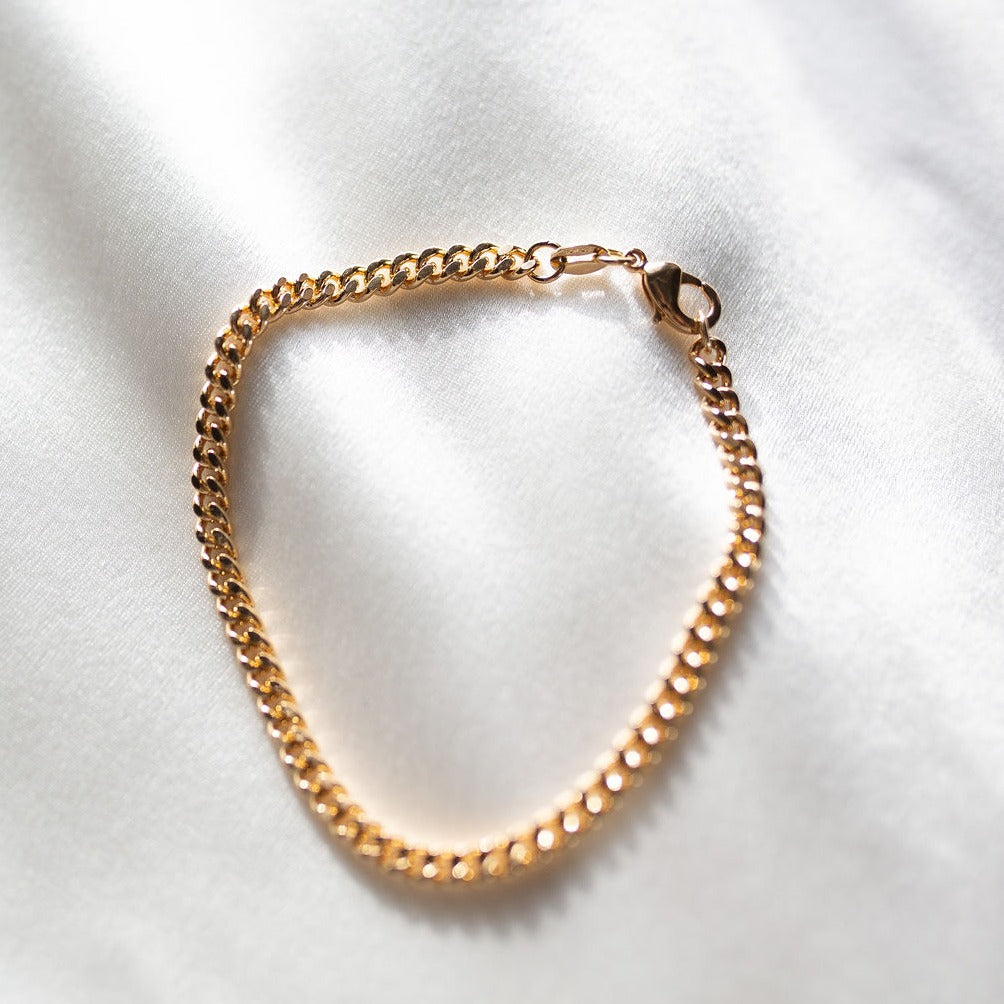 cuban link chain bracelet gold