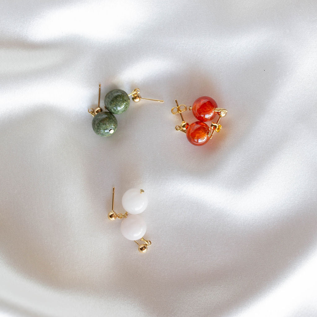 gemstone drop earrings