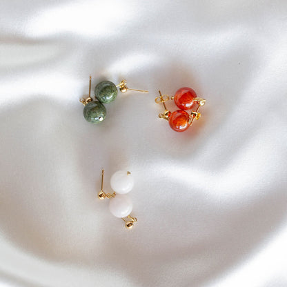 gemstone drop earrings