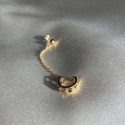 gold ear climber stud earring