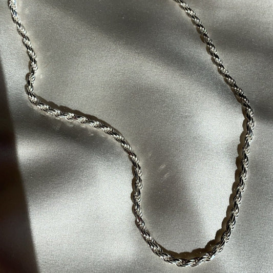 silver rope chain necklace